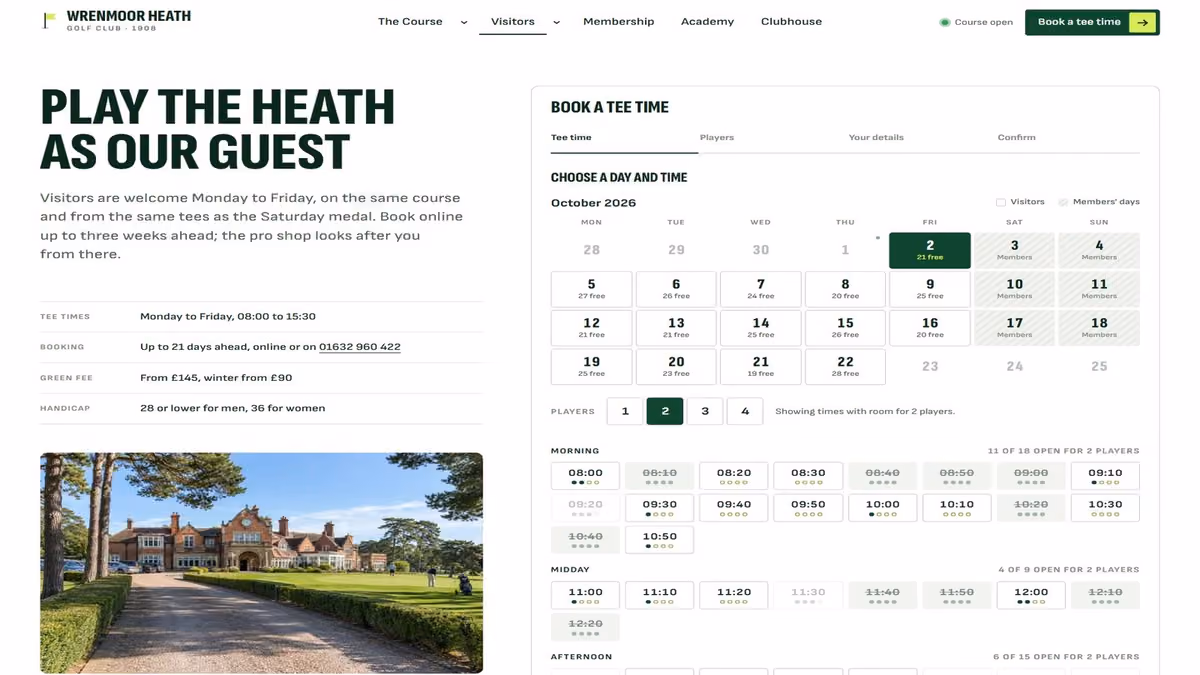 Visitors and booking