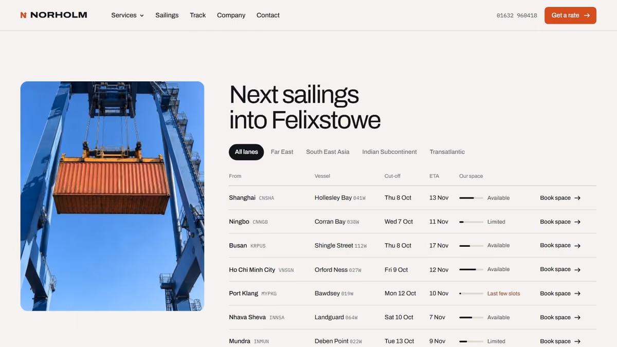 Next sailings
