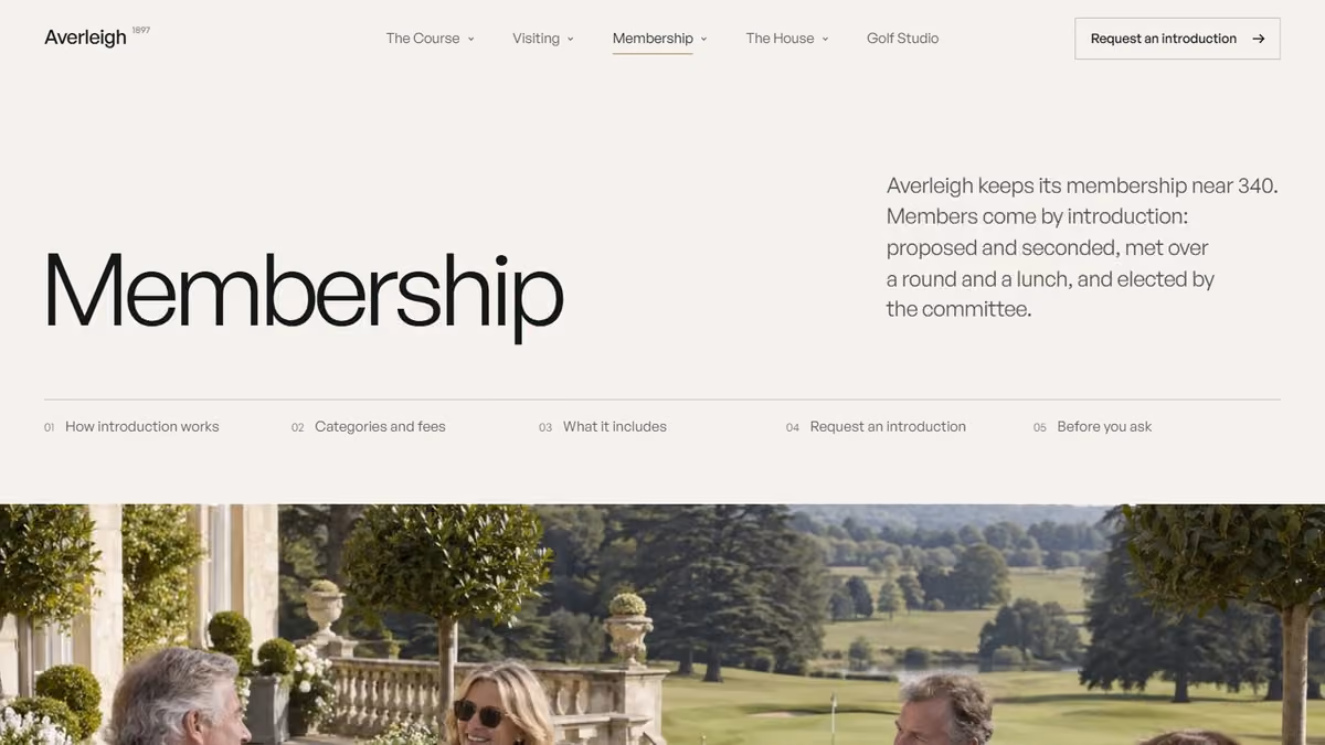 Membership page