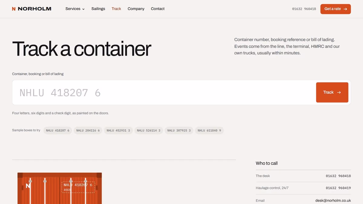 Track a container