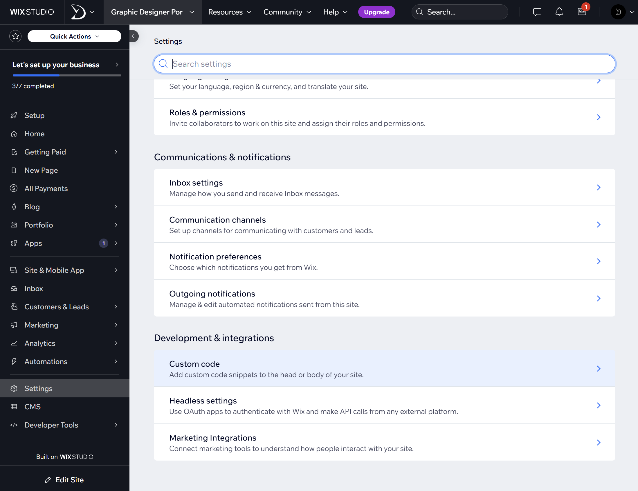 Site Dashboard